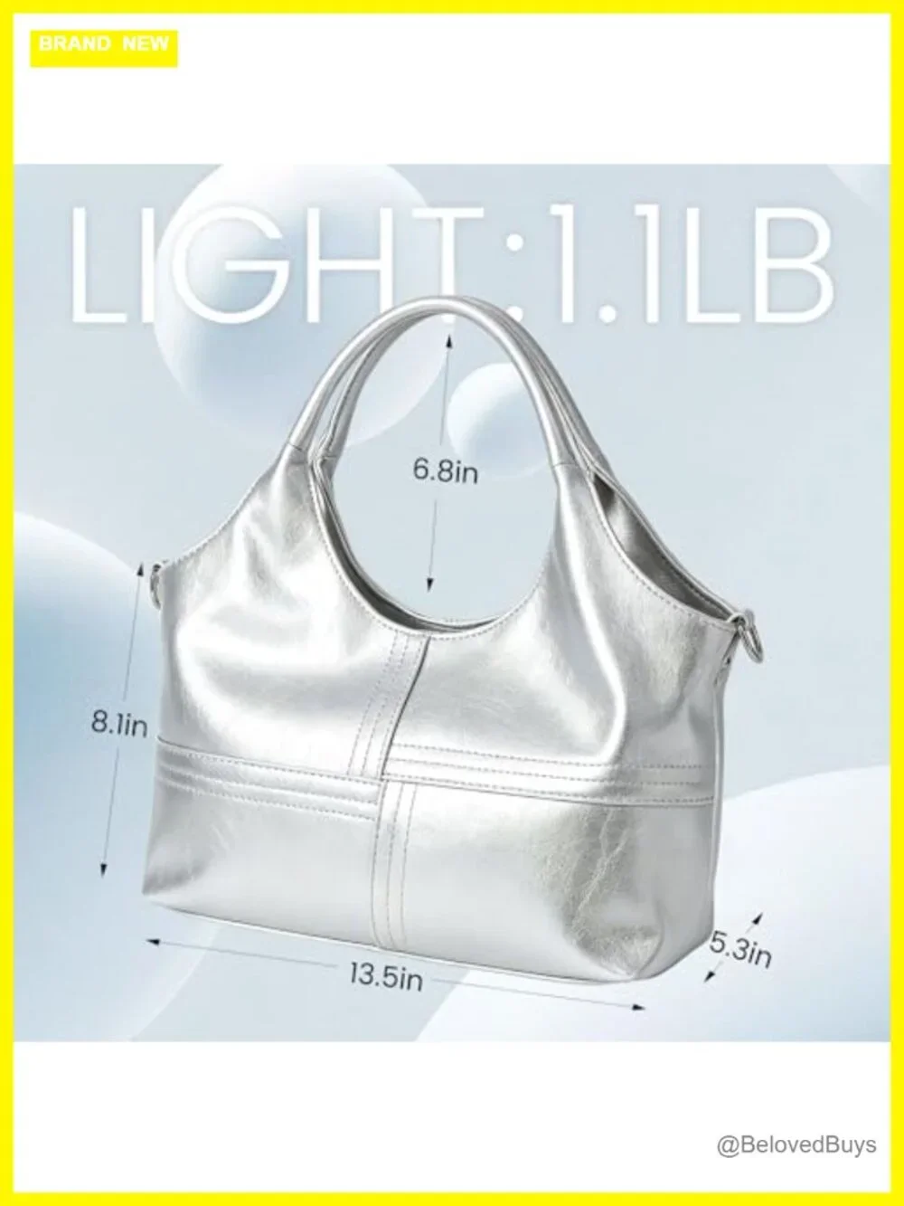 Vegan Leather Medium Tote Hobo Bag with Detachable Satchel Strap